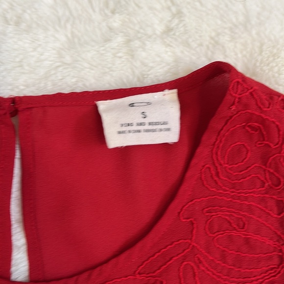 Pins & Needles red embroidered tank sz S - Picture 3 of 6